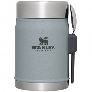 Stanley Classic Legendary Insulated Food Jar + Spork | 14 OZ Hammertone Silver | CLY376502