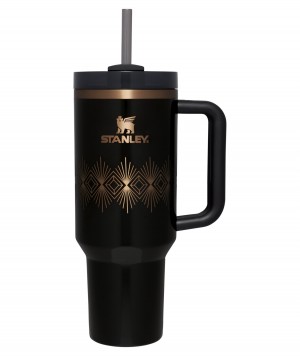 Stanley Deco Collection Quencher H2.0 FlowState™ Tumbler | 40 OZ Black Gloss Deco | GQZ408561