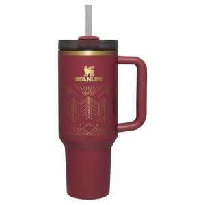 Stanley Winterscape Quencher H2.0 FlowState™ Tumbler | 40 OZ Cranberry Winterscape | SFK612304