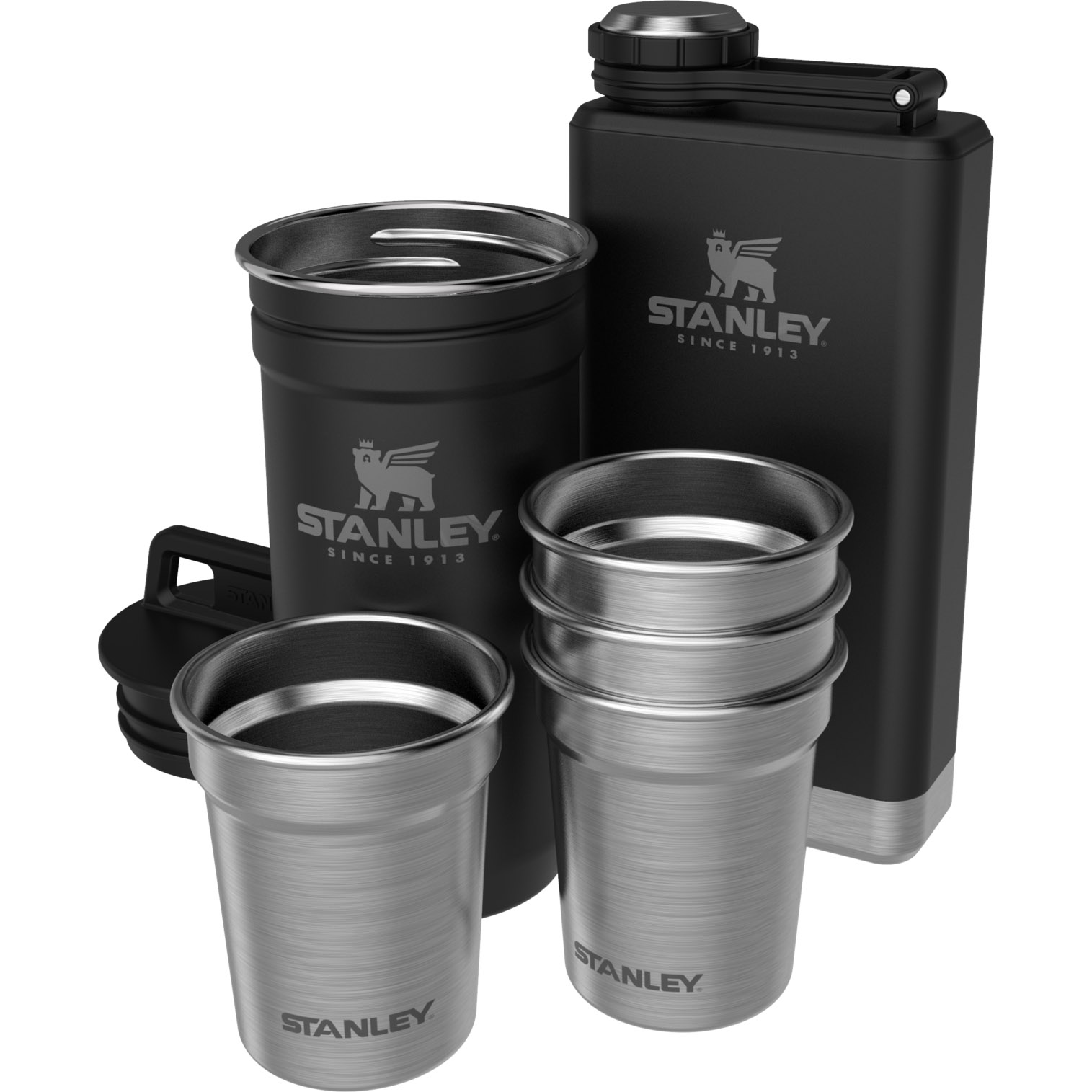 Stanley Adventure Pre-Party Shotglass + Flask Set Matte Black | DCY790654