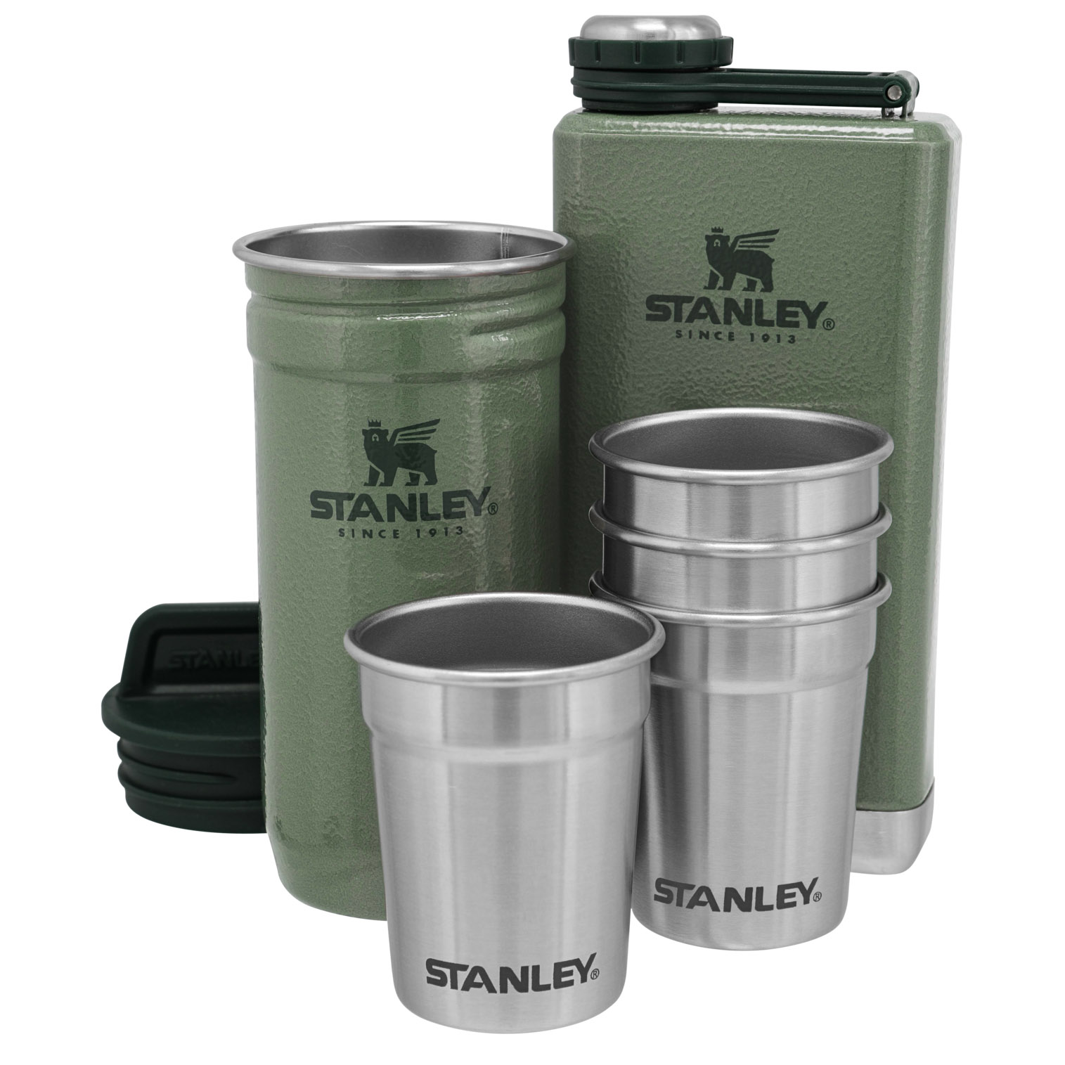 Stanley Adventure Pre-Party Shotglass + Flask Set Hammertone Green | SWV871034