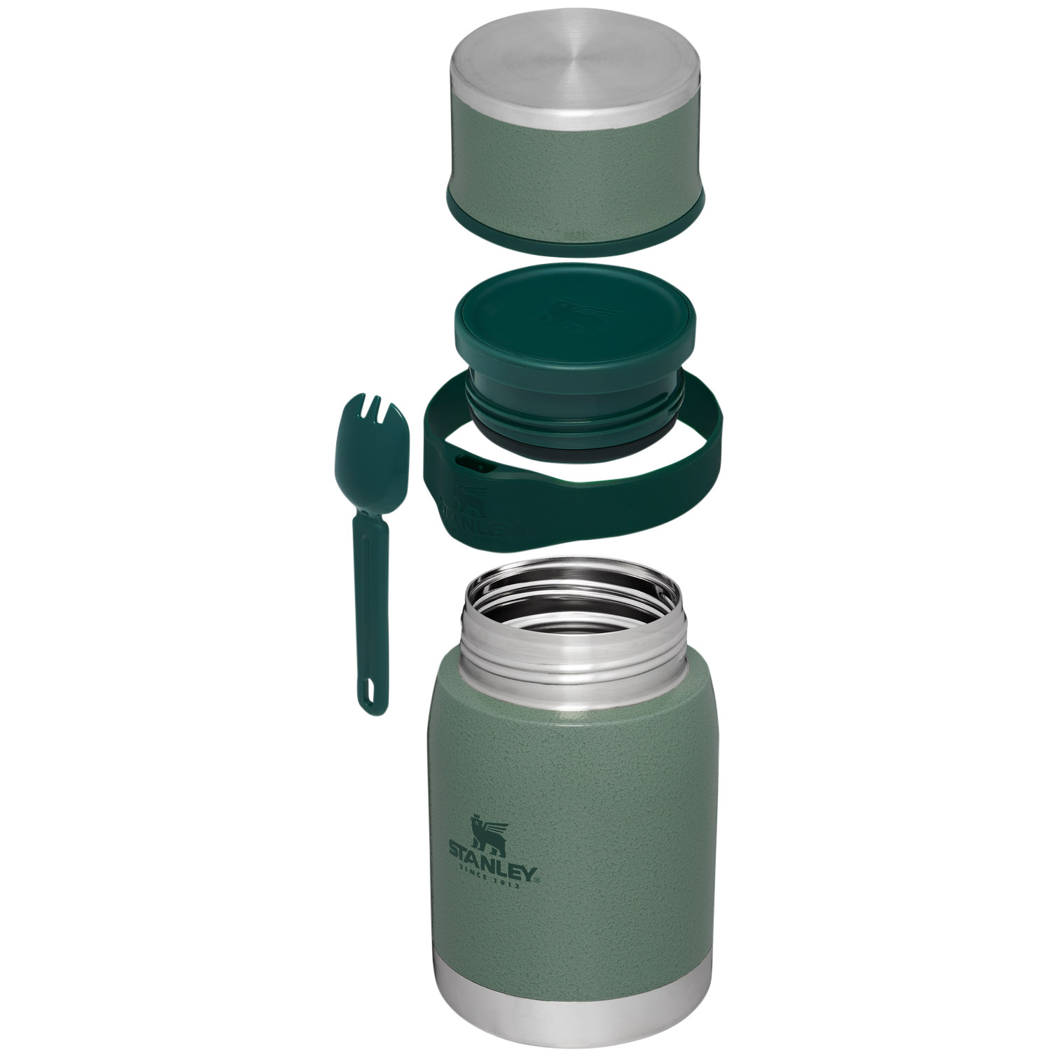 Stanley Adventure To-Go Food Jar + Spork | 24 OZ Hammertone Green | VZO185973