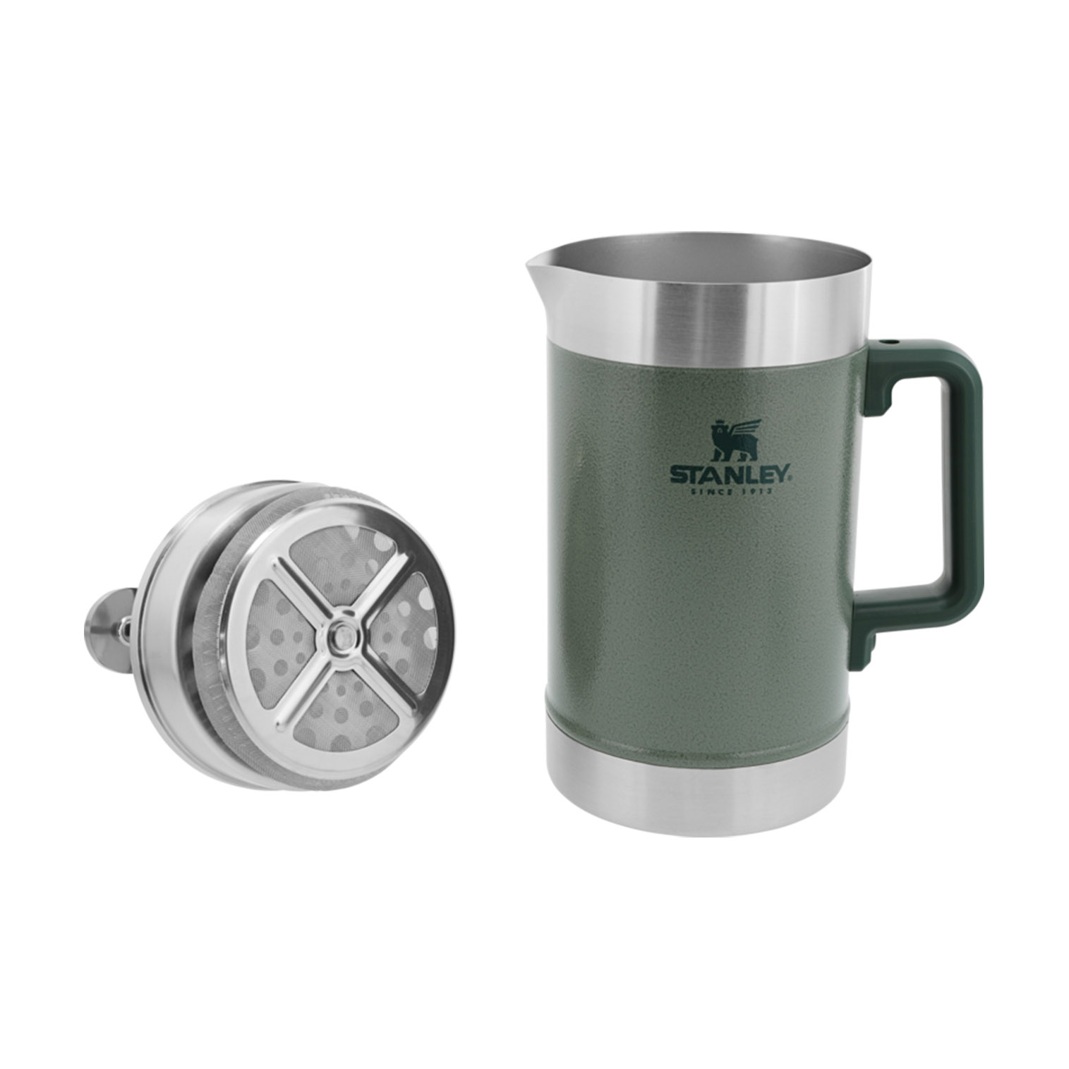 Stanley Classic Stay Hot French Coffee Press | 48oz Hammertone Green | YWR281764