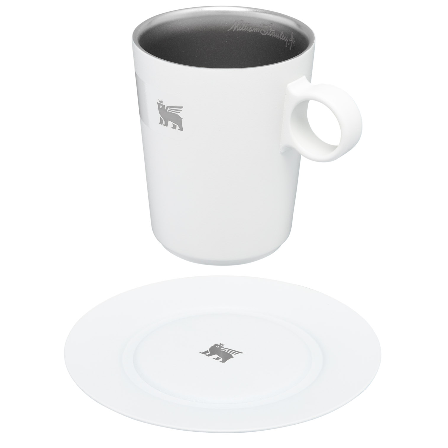 Stanley The DayBreak Café Latte Cup & Stillness Saucer | 10.6OZ Insulated Coffee Mug Pale Stone | KRP174693