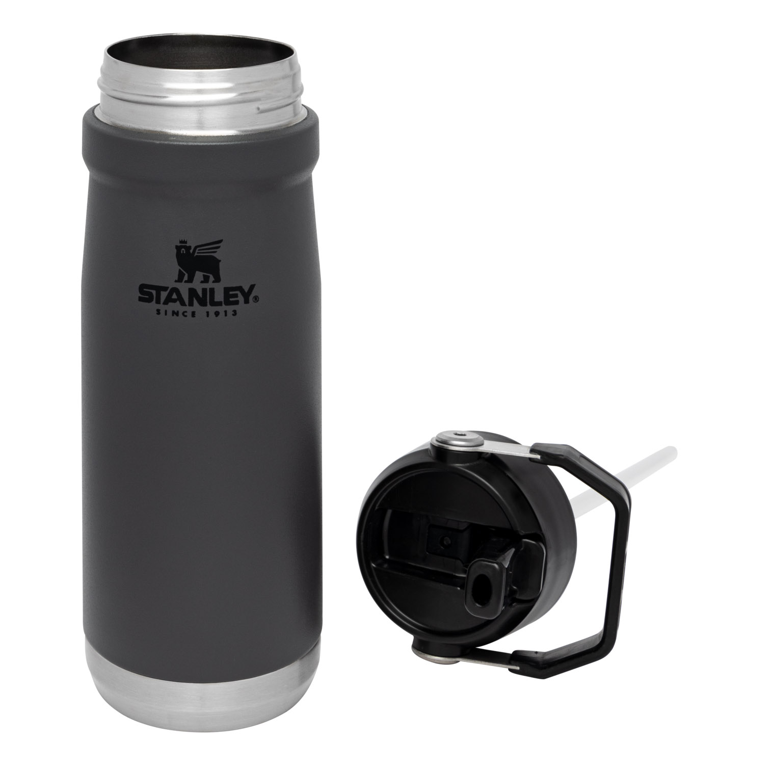 Stanley The IceFlow Flip Straw Water Bottle | 22 OZ | Insulated Bottle | Stanl Charcoal | TDR719236