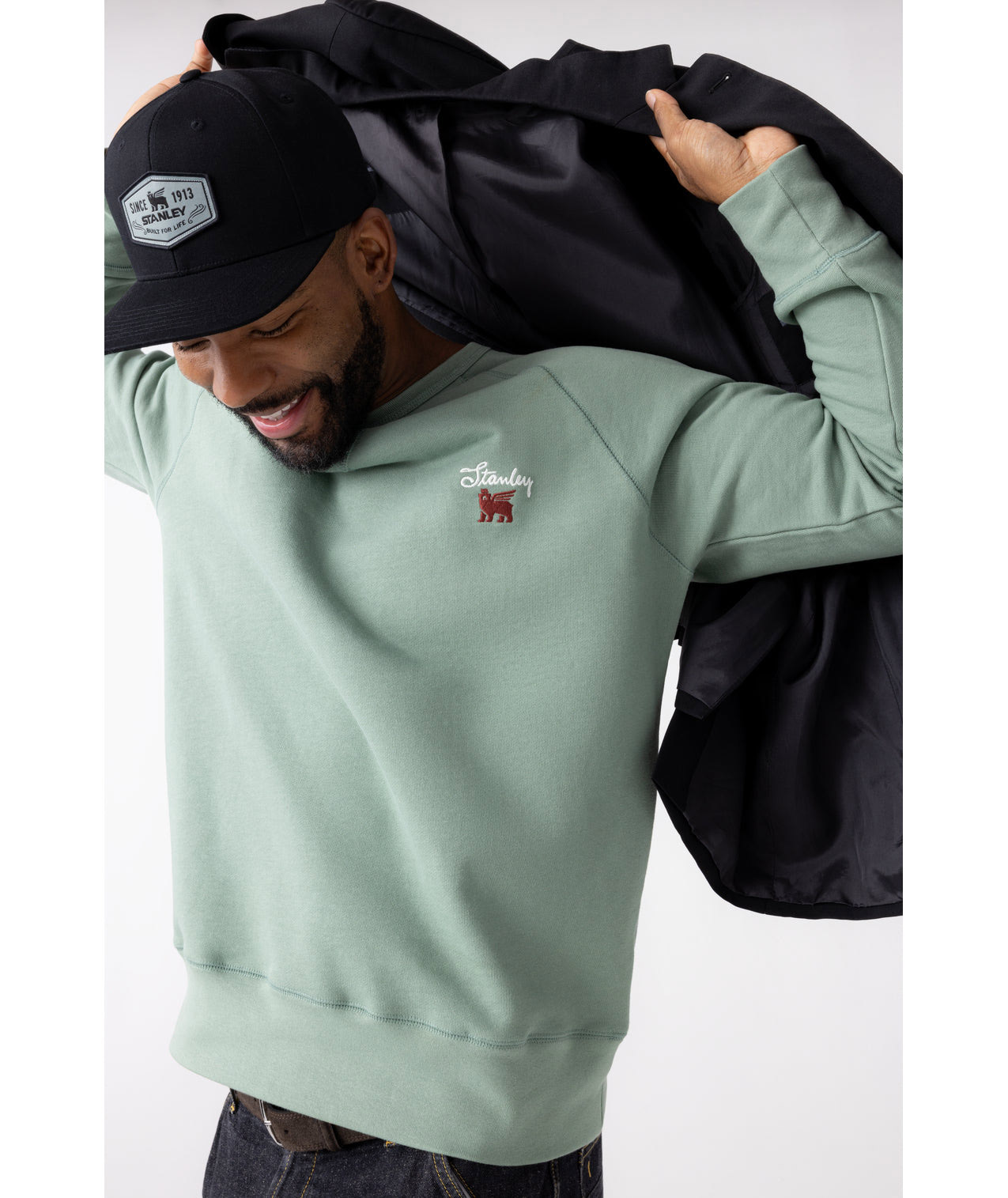 Stanley The Stanley Signature Crew Sweatshirt Stanley Green | LDA907281